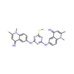 CSc1nc(Nc2ccc3c(c2)c(=N)cc(C)n3C)nc(Nc2ccc3c(c2)c(=N)cc(C)n3C)n1 ZINC000098083764