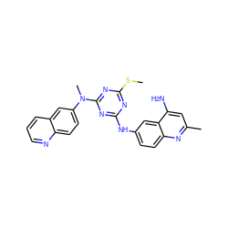 CSc1nc(Nc2ccc3nc(C)cc(N)c3c2)nc(N(C)c2ccc3ncccc3c2)n1 ZINC000098083766