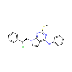 CSc1nc(Nc2ccccc2)c2ccn(C[C@@H](Cl)c3ccccc3)c2n1 ZINC001772578210