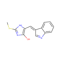 CSc1nc(O)c(/C=C2\C=Nc3ccccc32)[nH]1 ZINC000005889988