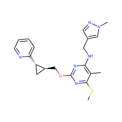 CSc1nc(OC[C@H]2C[C@@H]2c2ccccn2)nc(NCc2cnn(C)c2)c1C ZINC000114811854