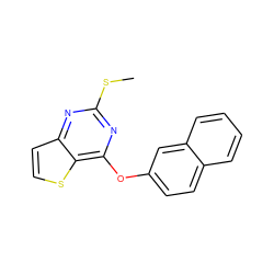 CSc1nc(Oc2ccc3ccccc3c2)c2sccc2n1 ZINC000001398455