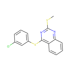 CSc1nc(Sc2cccc(Cl)c2)c2ccccc2n1 ZINC000001392717