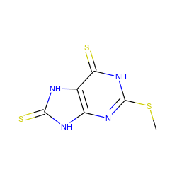 CSc1nc2[nH]c(=S)[nH]c2c(=S)[nH]1 ZINC000016969114