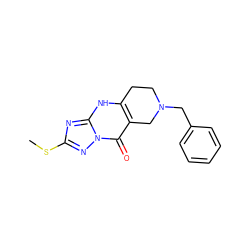 CSc1nc2[nH]c3c(c(=O)n2n1)CN(Cc1ccccc1)CC3 ZINC000008582850