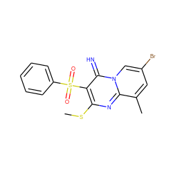 CSc1nc2c(C)cc(Br)cn2c(=N)c1S(=O)(=O)c1ccccc1 ZINC000103270616