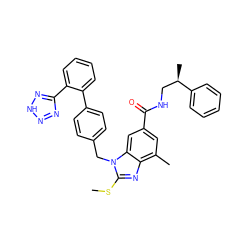 CSc1nc2c(C)cc(C(=O)NC[C@@H](C)c3ccccc3)cc2n1Cc1ccc(-c2ccccc2-c2nn[nH]n2)cc1 ZINC000653755613