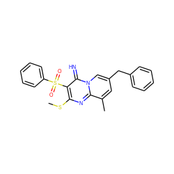 CSc1nc2c(C)cc(Cc3ccccc3)cn2c(=N)c1S(=O)(=O)c1ccccc1 ZINC000034207679