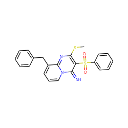 CSc1nc2c(Cc3ccccc3)cccn2c(=N)c1S(=O)(=O)c1ccccc1 ZINC000103270614