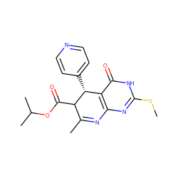 CSc1nc2c(c(=O)[nH]1)[C@@H](c1ccncc1)C(C(=O)OC(C)C)C(C)=N2 ZINC000008578387