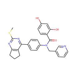 CSc1nc2c(c(-c3ccc(N(Cc4cccnc4)C(=O)c4ccc(O)cc4O)cc3)n1)CCC2 ZINC000653673692