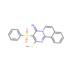 CSc1nc2c3ccccc3ccn2c(=N)c1S(=O)(=O)c1ccccc1 ZINC000013528558