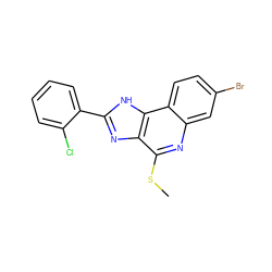 CSc1nc2cc(Br)ccc2c2[nH]c(-c3ccccc3Cl)nc12 ZINC000095605079