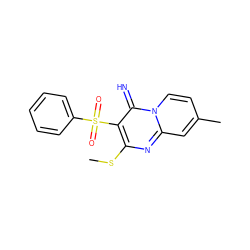 CSc1nc2cc(C)ccn2c(=N)c1S(=O)(=O)c1ccccc1 ZINC000038822685