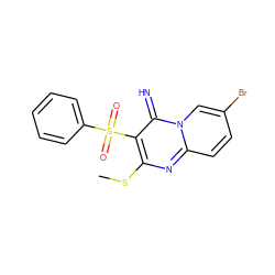 CSc1nc2ccc(Br)cn2c(=N)c1S(=O)(=O)c1ccccc1 ZINC000038797761