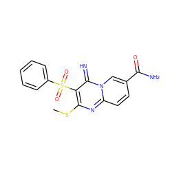 CSc1nc2ccc(C(N)=O)cn2c(=N)c1S(=O)(=O)c1ccccc1 ZINC000103270608