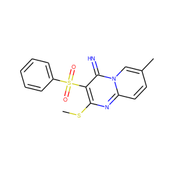 CSc1nc2ccc(C)cn2c(=N)c1S(=O)(=O)c1ccccc1 ZINC000038822683