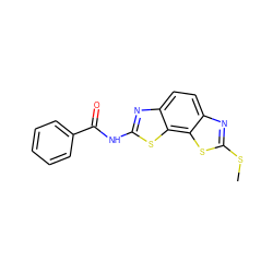 CSc1nc2ccc3nc(NC(=O)c4ccccc4)sc3c2s1 ZINC000003893268