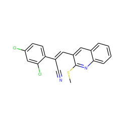 CSc1nc2ccccc2cc1/C=C(\C#N)c1ccc(Cl)cc1Cl ZINC000004053152