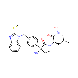 CSc1nc2ccccc2n1Cc1ccc([C@]2(N)CCN([C@H](CC(C)C)C(=O)NO)C2=O)cc1 ZINC000029038006