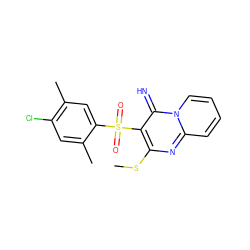 CSc1nc2ccccn2c(=N)c1S(=O)(=O)c1cc(C)c(Cl)cc1C ZINC000036400579