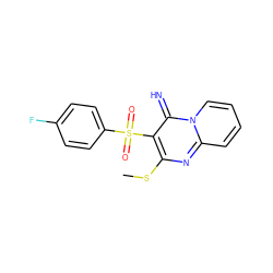 CSc1nc2ccccn2c(=N)c1S(=O)(=O)c1ccc(F)cc1 ZINC000038823104