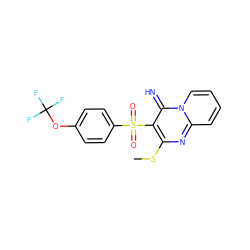 CSc1nc2ccccn2c(=N)c1S(=O)(=O)c1ccc(OC(F)(F)F)cc1 ZINC000038629442