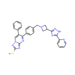 CSc1nc2nc(-c3ccc(CN4CC(c5n[nH]c(-c6ccccn6)n5)C4)cc3)c(-c3ccccc3)cn2n1 ZINC000167301068