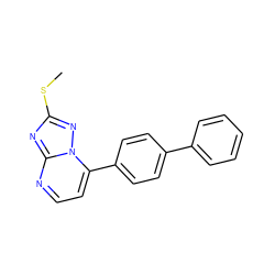 CSc1nc2nccc(-c3ccc(-c4ccccc4)cc3)n2n1 ZINC000001395673