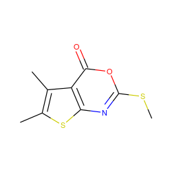 CSc1nc2sc(C)c(C)c2c(=O)o1 ZINC000013779501