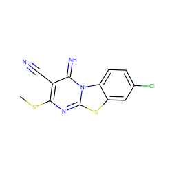 CSc1nc2sc3cc(Cl)ccc3n2c(=N)c1C#N ZINC000098081995