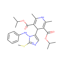 CSc1ncc(C2C(C(=O)OC(C)C)=C(C)NC(C)=C2C(=O)OC(C)C)n1Nc1ccccc1 ZINC000103216234