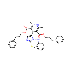 CSc1ncc(C2C(C(=O)OCCCc3ccccc3)=C(C)NC(C)=C2C(=O)OCCCc2ccccc2)n1Nc1ccccc1 ZINC000103216285