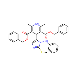 CSc1ncc(C2C(C(=O)OCc3ccccc3)=C(C)NC(C)=C2C(=O)OCc2ccccc2)n1Nc1ccccc1 ZINC000103214914