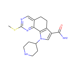 CSc1ncc2c(n1)-c1c(c(C(N)=O)cn1C1CCNCC1)CC2 ZINC000144859807