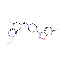 CSc1ncc2c(n1)C[C@H](CN1CCC(c3noc4cc(F)ccc34)CC1)CC2=O ZINC000045245230