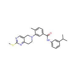 CSc1ncc2c(n1)CCN(c1cc(C(=O)Nc3cccc(C(C)C)c3)ccc1C)C2 ZINC000204920826