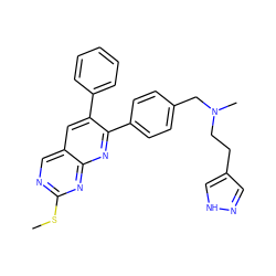 CSc1ncc2cc(-c3ccccc3)c(-c3ccc(CN(C)CCc4cn[nH]c4)cc3)nc2n1 ZINC000028980031