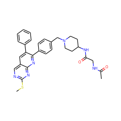 CSc1ncc2cc(-c3ccccc3)c(-c3ccc(CN4CCC(NC(=O)CNC(C)=O)CC4)cc3)nc2n1 ZINC000028980059