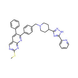 CSc1ncc2cc(-c3ccccc3)c(-c3ccc(CN4CCC(c5n[nH]c(-c6ccccn6)n5)CC4)cc3)nc2n1 ZINC000029037187