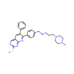 CSc1ncc2cc(-c3ccccc3)c(-c3ccc(CNCCCN4CCN(C)CC4)cc3)nc2n1 ZINC000028980010