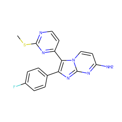 CSc1nccc(-c2c(-c3ccc(F)cc3)nc3nc(N)ccn23)n1 ZINC000136156646