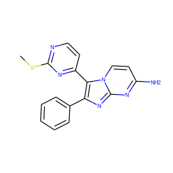 CSc1nccc(-c2c(-c3ccccc3)nc3nc(N)ccn23)n1 ZINC000013487231