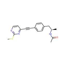 CSc1nccc(C#Cc2ccc(C[C@@H](C)NC(C)=O)cc2)n1 ZINC000113239504