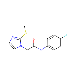 CSc1nccn1CC(=O)Nc1ccc(F)cc1 ZINC000000052355