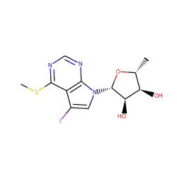 CSc1ncnc2c1c(I)cn2[C@@H]1O[C@H](C)[C@@H](O)[C@H]1O ZINC000013809471