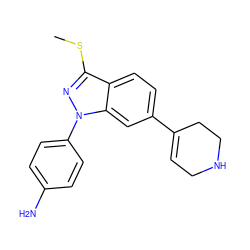 CSc1nn(-c2ccc(N)cc2)c2cc(C3=CCNCC3)ccc12 ZINC000072178115