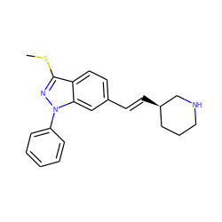 CSc1nn(-c2ccccc2)c2cc(/C=C/[C@@H]3CCCNC3)ccc12 ZINC000169706061