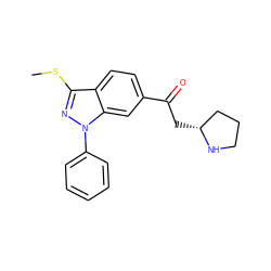 CSc1nn(-c2ccccc2)c2cc(C(=O)C[C@@H]3CCCN3)ccc12 ZINC000166560210