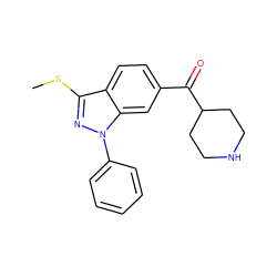 CSc1nn(-c2ccccc2)c2cc(C(=O)C3CCNCC3)ccc12 ZINC000165833192